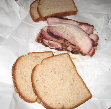 Look at the smoke ring around the brisket.
