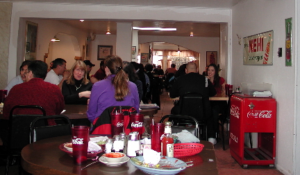 Everyone congregates at Barelas Coffee House.