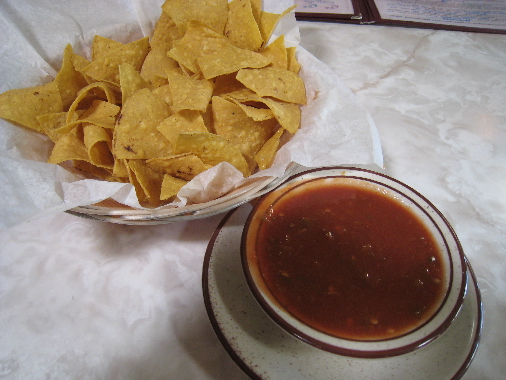 Sadie's famous salsa and chips