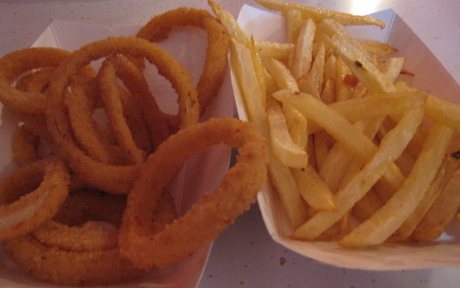 Onion rings and French fries