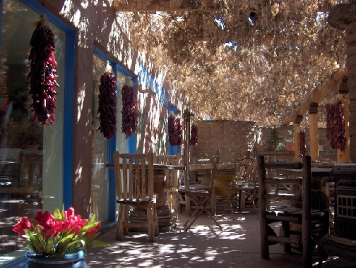 The outdoor patio at El Bruno, a respite from the sun.