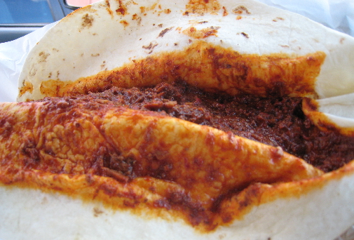 Carne adovada burrito