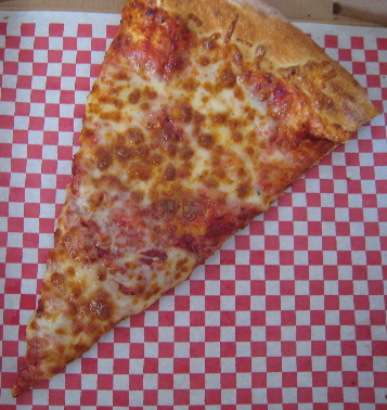 A slice of cheese pizza