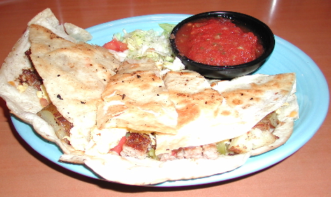 The breakfast quesadillas at the Calico Cafe.