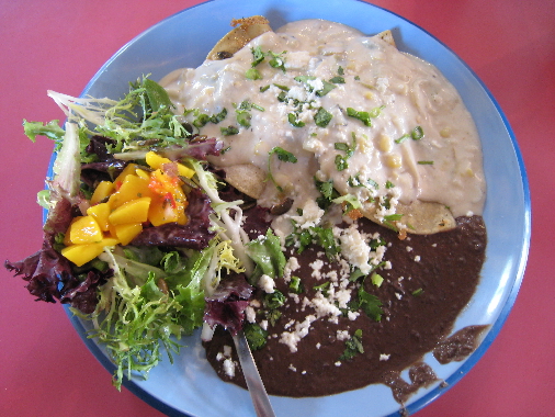 Another special special, duck enchiladas with a green chile cream sauce