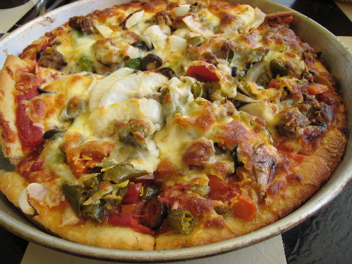 Not quite Chicago style pizza, but not bad.