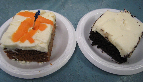 Carrot cake and chocolate cake