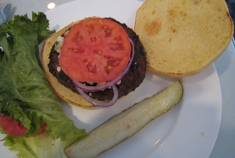 The black and bleu burger.