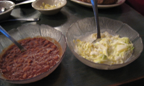 Ranch-style beans and pineapple coleslaw accompany every dinner entree.