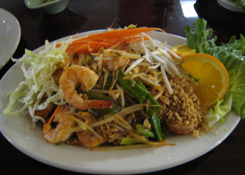 Pad Thai with shrimp.