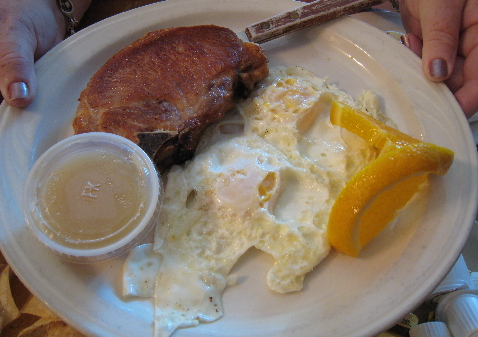 Pork chops and eggs