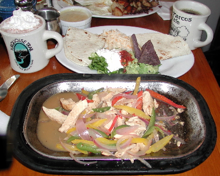 Cafe San Marcos chicken fajitas