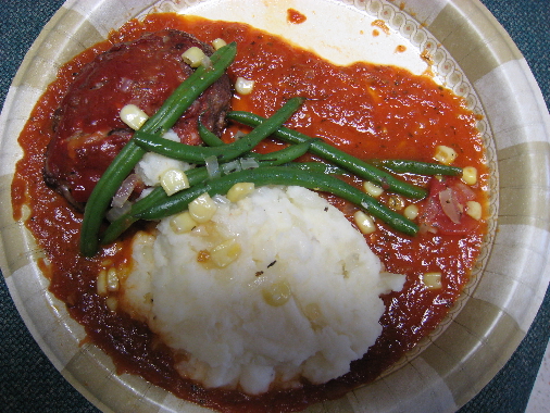 Meatloaf with roasted tomato sauce