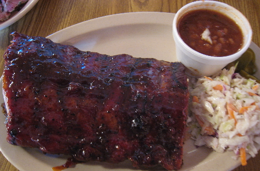 A half rack of ribs