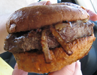 The bison burger, a real handful