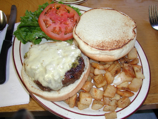 The world-famous Bobcat Bite green chile cheeseburger