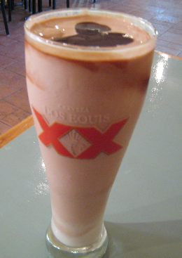 A thick, cold and delicious chocolate shake