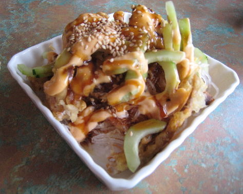 Soft-shelled crab salad.