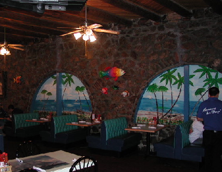 A colorful interior awash in colors.