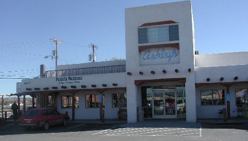 Pueblito Mexicano shares space with Ashley's, a small 7-11 type store.