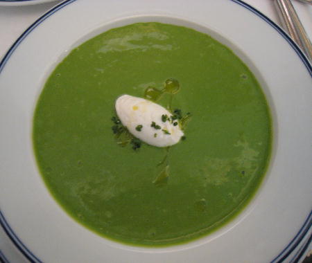 Watercress soup served cold