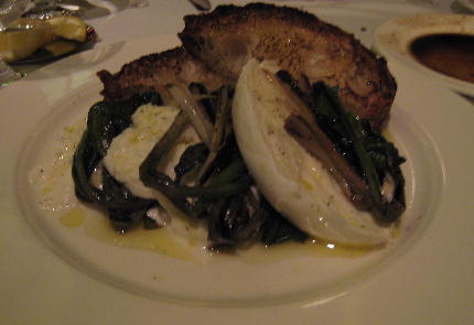 Buffalo mozzarella with charred ramps