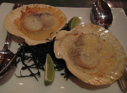 Fresh conchas (scallops) ala Parmesana