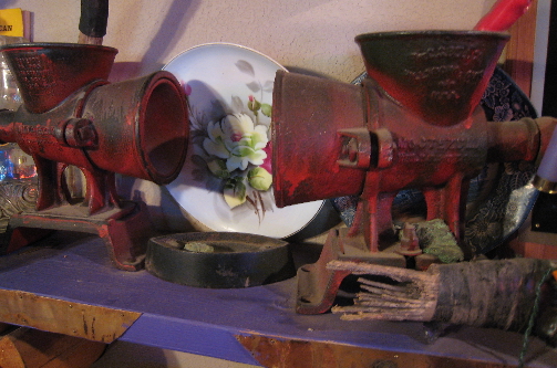 The two chile grinders for which the restaurant is named